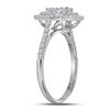 Image 2 : 1 CTW Diamond Double Halo Cluster Ring 14KT White Gold - REF-104W9K