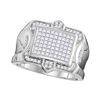 Image 1 : 1.08 CTW Mens Princess Diamond Symmetrical Square Cluster Ring 10KT White Gold - REF-93K7W
