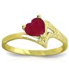 Image 1 : Genuine 1 ctw Ruby Ring Jewelry 14KT Yellow Gold - REF-43W2Y