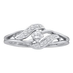 0.15 CTW Diamond Solitaire Bridal Engagement Ring 10KT White Gold - REF-19N4F
