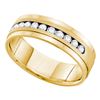 Image 1 : 1 CTW Mens Channel-set Diamond Single Row Wedding Ring 14KT Yellow Gold - REF-187W4K