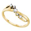 Image 1 : 0.15 CTW Diamond 5-stone Crossover Ring 14KT Yellow Gold - REF-32F9N