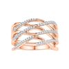 0.25 CTW Diamond Crossover Strand Ring 10KT Rose Gold - REF-30M2H