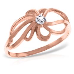 Genuine 0.05 ctw Diamond Anniversary Ring Jewelry 14KT Rose Gold - REF-35H4X