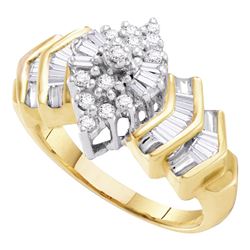 0.53 CTW Diamond Cluster Ring 10KT Yellow Gold - REF-41Y9X