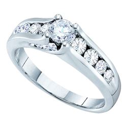 1 CTW Diamond Solitaire Bridal Engagement Ring 14KT White Gold - REF-112Y5X