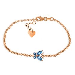 Genuine 0.60 ctw Blue Topaz Bracelet Jewelry 14KT Rose Gold - REF-41H6X