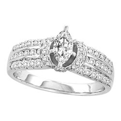 1.03 CTW Marquise Diamond Solitaire Bridal Engagement Ring 14KT White Gold - REF-165Y2X