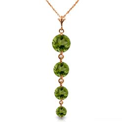 Genuine 3.9 ctw Peridot Necklace Jewelry 14KT Rose Gold - REF-23Z5N