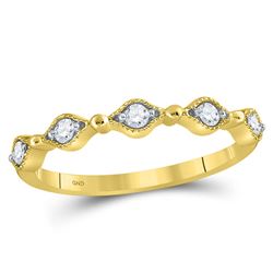 0.13 CTW Diamond Stackable Ring 10KT Yellow Gold - REF-18W2K