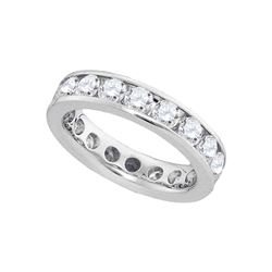 3.01 CTW Diamond Eternity Wedding Ring 14KT White Gold - REF-314N9F