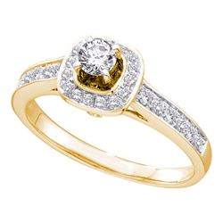 0.50 CTW Diamond Solitaire Bridal Engagement Ring 14KT Yellow Gold - REF-75M2H