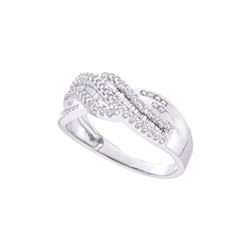 0.45 CTW Diamond Crossover Ring 14KT White Gold - REF-47N9F