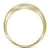 Image 2 : 0.25 CTW Mens Diamond Single Row Grooved Wedding Ring 14KT Two-tone Gold - REF-44H9M