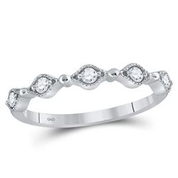 0.13 CTW Diamond Stackable Ring 10KT White Gold - REF-18H2M