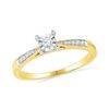 Image 1 : 0.10 CTW Diamond Solitaire Bridal Engagement Ring 10KT Yellow Gold - REF-14W9K