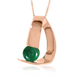 Genuine 1 ctw Emerald Necklace Jewelry 14KT Rose Gold - REF-58A4K