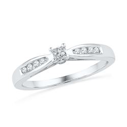 0.20 CTW Diamond Solitaire Bridal Ring 10KT White Gold - REF-24W2K