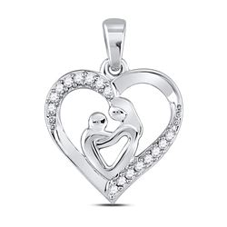 0.1 CTW Diamond Pendant 10KT White Gold - REF-14K3N