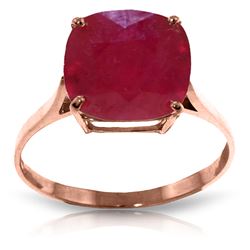 Genuine 6.75 ctw Ruby Ring Jewelry 14KT Rose Gold - REF-70M6T