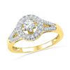 Image 1 : 0.38 CTW Diamond Solitaire Split-shank Bridal Ring 10KT Yellow Gold - REF-44X9Y