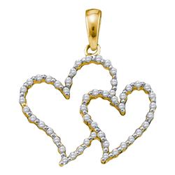 0.16 CTW Diamond Heart Love Pendant 10KT Yellow Gold - REF-11H2M