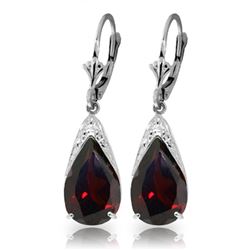 Genuine 10 ctw Garnet Earrings Jewelry 14KT White Gold - REF-62K9V