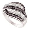 Image 1 : 1 CTW Black Color Diamond Five Row Ring 14KT White Gold - REF-79K4W