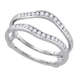 0.50 CTW Diamond Bridal Wedding Enhancer Ring 14k White Gold - REF-52F4N