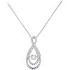 Image 1 : 0.75 CTW Diamond Solitaire Teardrop Pendant 10KT White Gold - REF-75X2Y