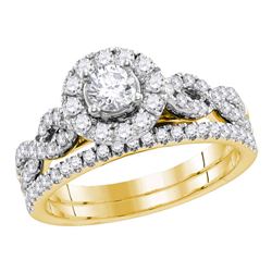 0.99 CTW Diamond EGL Bridal Wedding Engagement Ring 14KT Yellow Gold - REF-142H4M