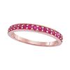 Image 1 : 0.50 CTW Pave-set Ruby Single Row Ring 14KT Rose Gold - REF-20F9N