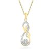 Image 1 : 0.25 CTW Diamond Infinity Nested Cluster Pendant 10KT Yellow Gold - REF-20K9W