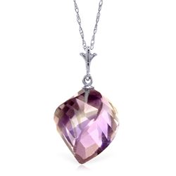 Genuine 10.75 ctw Amethyst Necklace Jewelry 14KT White Gold - REF-25K4V