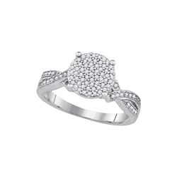 0.28 CTW Diamond Circle Cluster Ring 10KT White Gold - REF-26Y9X