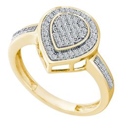 0.20 CTW Diamond Heart Ring 10KT Yellow Gold - REF-26Y9X