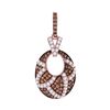 Image 1 : 1 CTW Brown Color Diamond Oval Pendant 10KT Rose Gold - REF-57M2H
