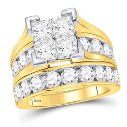 5 CTW Princess Diamond Bridal Engagement Ring 14KT Yellow Gold - REF-750H2M
