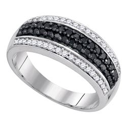 0.50 CTW Black Color Diamond Ring 10KT White Gold - REF-30Y2X