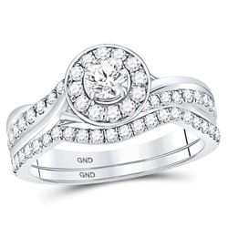 0.95 CTW Diamond Ring 14KT White Gold - REF-163M5N