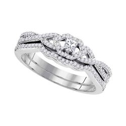0.33 CTW Princess Diamond Bridal Engagement Ring 10KT White Gold - REF-41W9K