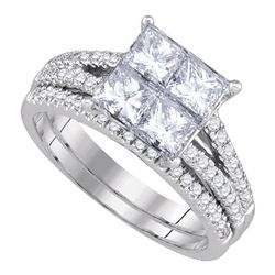 2 CTW Princess Diamond Bridal Engagement Ring 14KT White Gold - REF-382Y4X