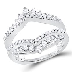 0.97 CTW Diamond Wrap Ring 14KT White Gold - REF-109X4Y