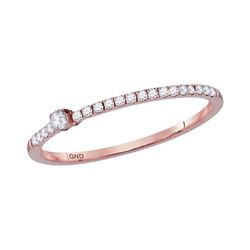 0.14 CTW Diamond Solitaire Stackable Ring 10KT Rose Gold - REF-14N9F