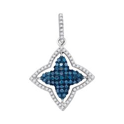 0.50 CTW Blue Color Diamond Star Pendant 10KT White Gold - REF-22M4H