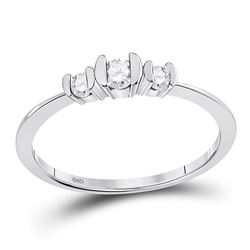 0.26 CTW Diamond 3-stone Bridal Engagement Ring 10KT White Gold - REF-22X4Y
