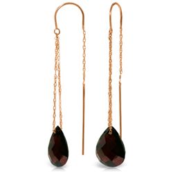 Genuine 6 ctw Garnet Earrings Jewelry 14KT Rose Gold - REF-21H9X
