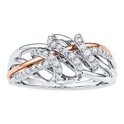 0.25 CTW Diamond Coil Ring 10KT Two-tone Gold - REF-26N9F