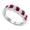Image 1 : 0.79 CTW Ruby Diamond Outline Ring 14KT White Gold - REF-75M2H