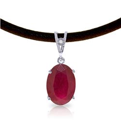 Genuine 7.71 ctw Ruby & Diamond Necklace Jewelry 14KT White Gold - REF-84A2K